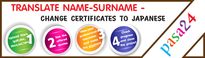 TRANSLATE NAME SURNAME CHANGE CERTIFICATES TO JAPANESE TRANSLATE NAME SURNAME CHANGE CERTIFICATES TO JAPANESE