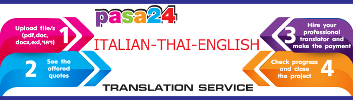 Italian-Thai-English translation service Italian-Thai-English translation service